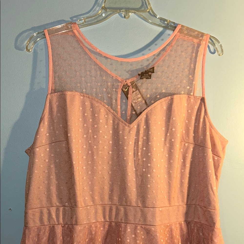 City chic Pink Sleeveless Polka Dot Dress high low plus size tulle dress size 22